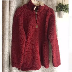 CC burgundy Sherpa pullover